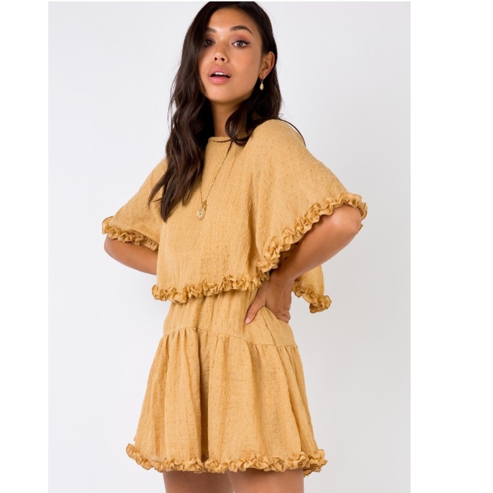 Princess Polly  ASTRO MINI DRESS MUSTARD